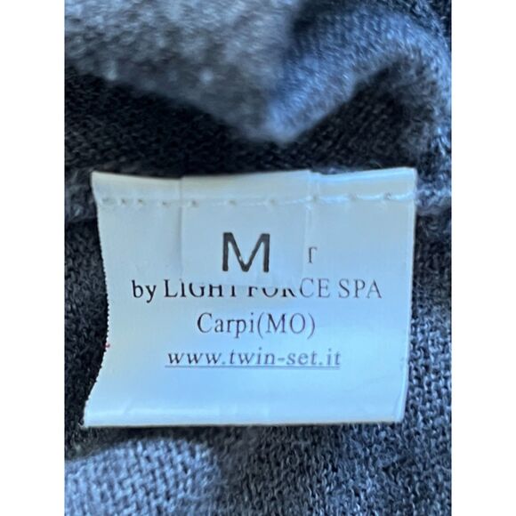 TWIN SET Simone Barbieri Gray Cashmere Blend Cardigan Sweater Women's Sz Medium - Picture 4 of 10